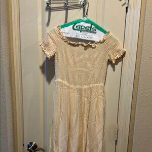 Urban Outfitters Cream Off-Shoulder Puff Sleeve Sundress